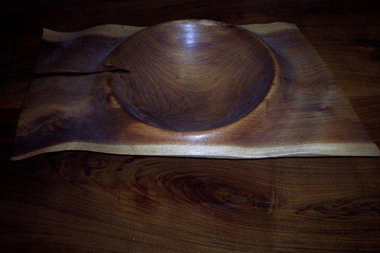 Appraisal: A bowl of modern design marked beneath Vic Wood Blackwood