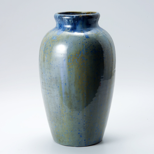 Appraisal: Gulpen vase in chinese blue crystaline flambe glaze Signed and