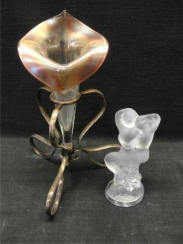 Appraisal: LALIQUE Figure together with a Glass Epergne From a New