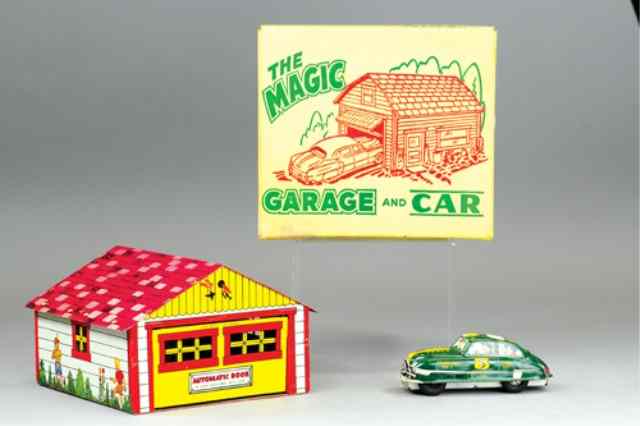 Appraisal: MARX MAGIC GARAGE AND DICK TRACY CAR Boxed example lithographed