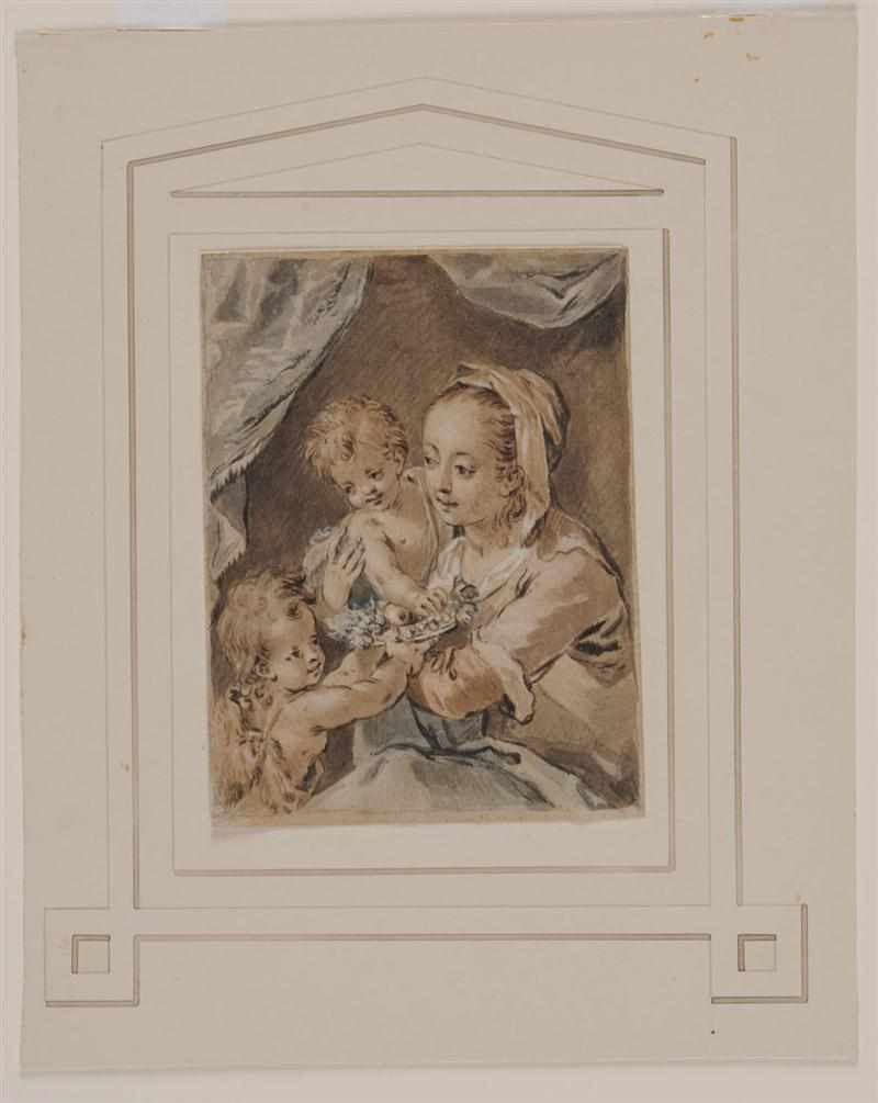 Appraisal: ATTRIBUTED TO FRANCOIS BOUCHER - VIRGIN AND CHILD WITH ST