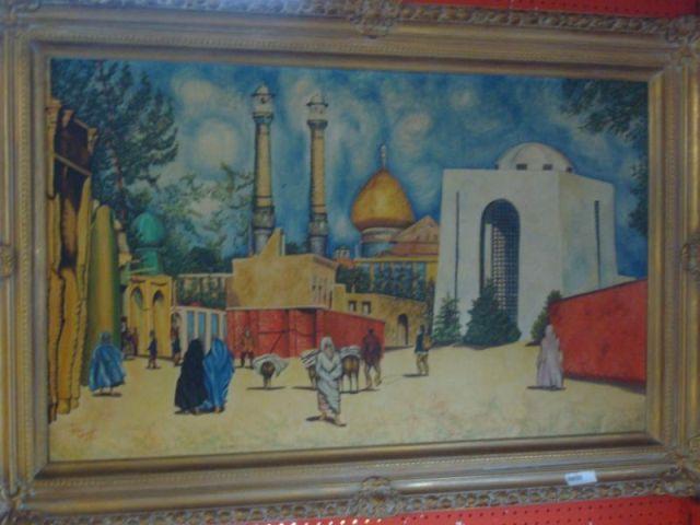 Appraisal: Oil on Canvas of Persian Scene Signed and dated lower