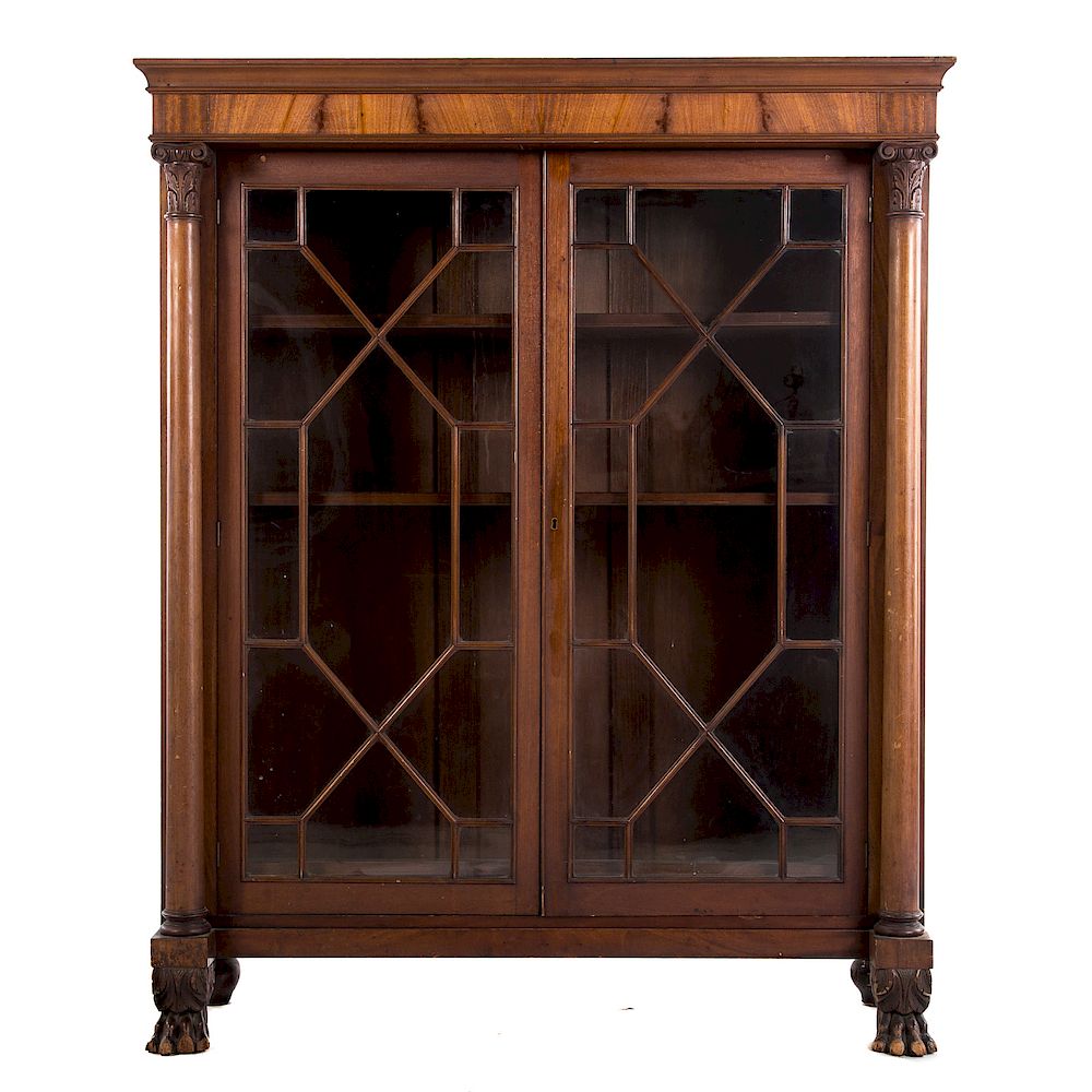 Appraisal: Classical Revival Mahogany China Cabinet Probably Potthast Bros th century