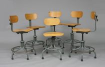 Appraisal: Set of Six Bevco Stools Lot includes six similar swivel