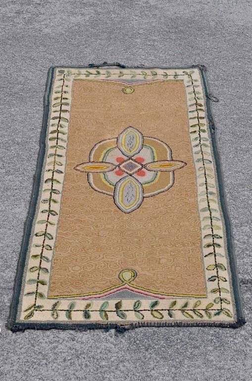 Appraisal: Folk Art Hooked Rug American Folk Art hooked rug American