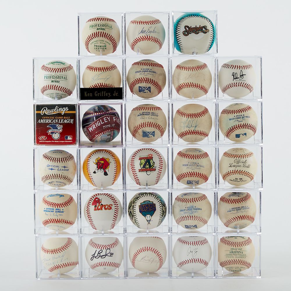 Appraisal: Group of Signed Baseballs Griffey Jr Erickson Dia Group of