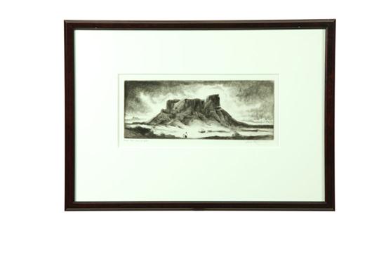 Appraisal: ETCHING LAND OF SPACE BY GENE KLOSS NEW MEXICO -