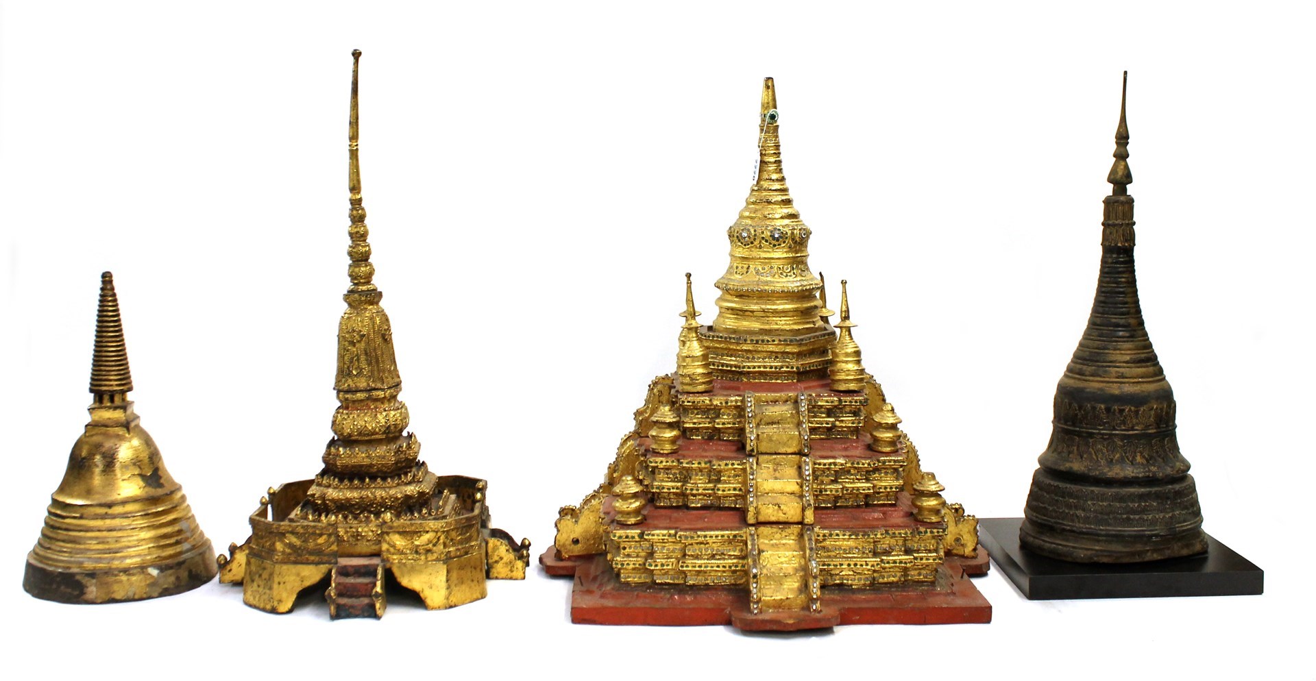 Appraisal: A Thai gilt and red painted model of a temple