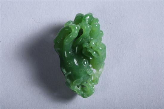 Appraisal: CHINESE SPINACH JADE CARVING OF BUDDHA'S HAND - in long