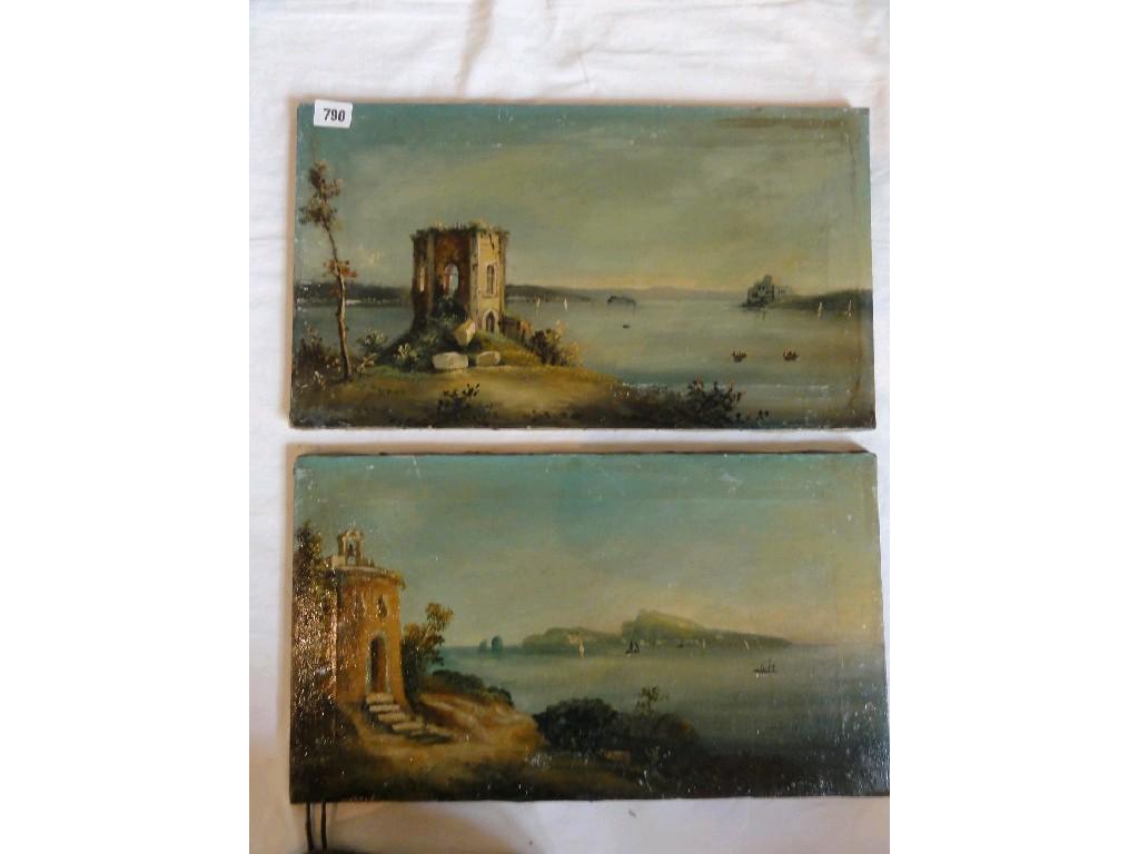 Appraisal: A pair of th century oil paintings on canvas of