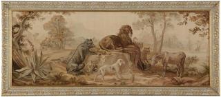 Appraisal: A framed French hand Late th century depicting animals in