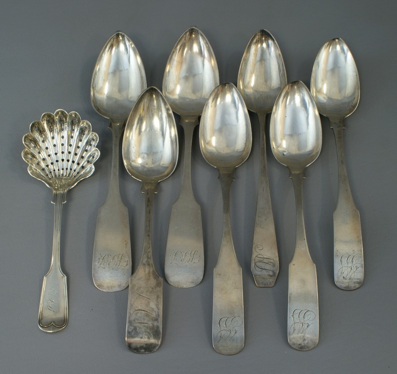 Appraisal: American coin silver tablespoons Bumm Shepper Phila - Thomas Wriggins