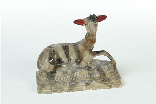 Appraisal: CHALK DEER American early th century Reclining chalk deer with