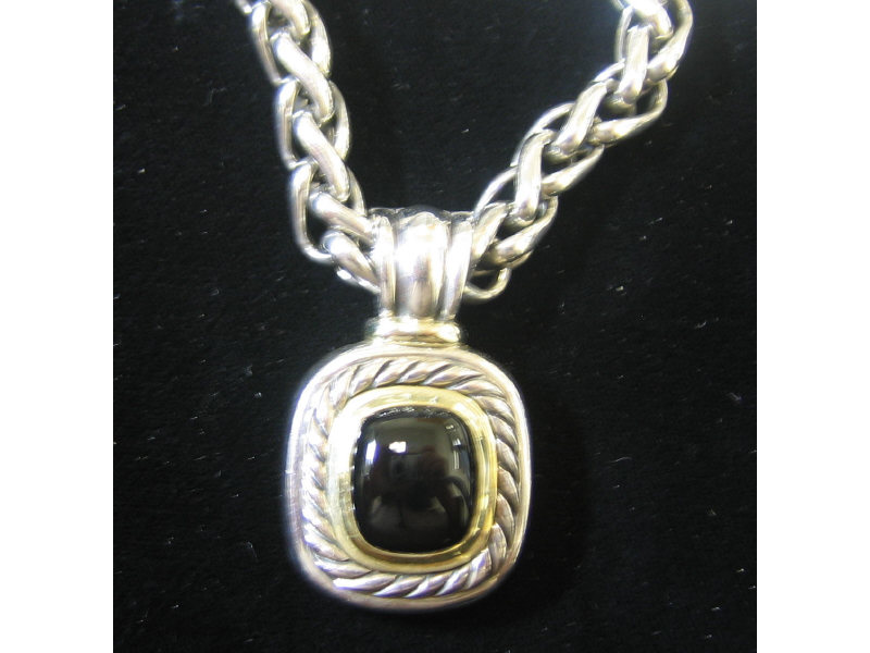 Appraisal: DAVID YURMAN NECKLACE Sterling silver with k yellow gold trim