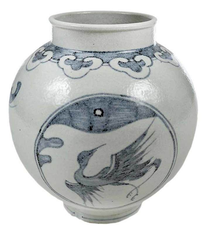 Appraisal: Korean Blue and White Vase Possibly Joseon dynasty white ware