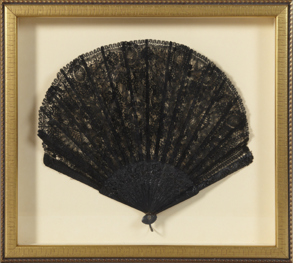 Appraisal: Shadowboxed Lady's Evening Fan first quarter th century the black