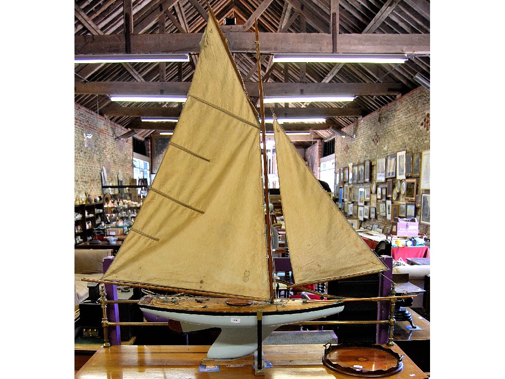 Appraisal: A large model pond yacht 'Water Baby' by J Roach