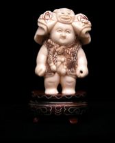 Appraisal: Another Wonderful Ivory Carving ca Early Mid Century Ivory carving