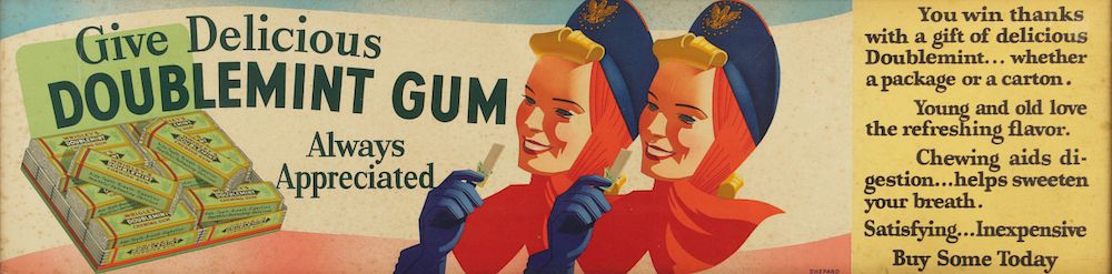 Appraisal: 's Doublemint Gum Advertisment Lithograph 's Doublemint Gum Advertisment Lithograph