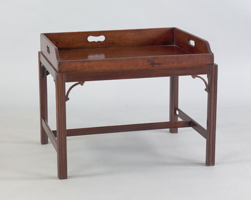 Appraisal: George III mahogany butler's tray on a later stand h