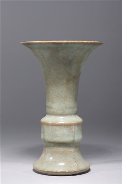 Appraisal: Chinese crackle glazed celadon porcelain beaker vase overall good condition