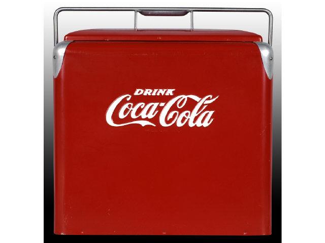 Appraisal: Coca-Cola Metal Standard Picnic Cooler Description s Beautiful original condition