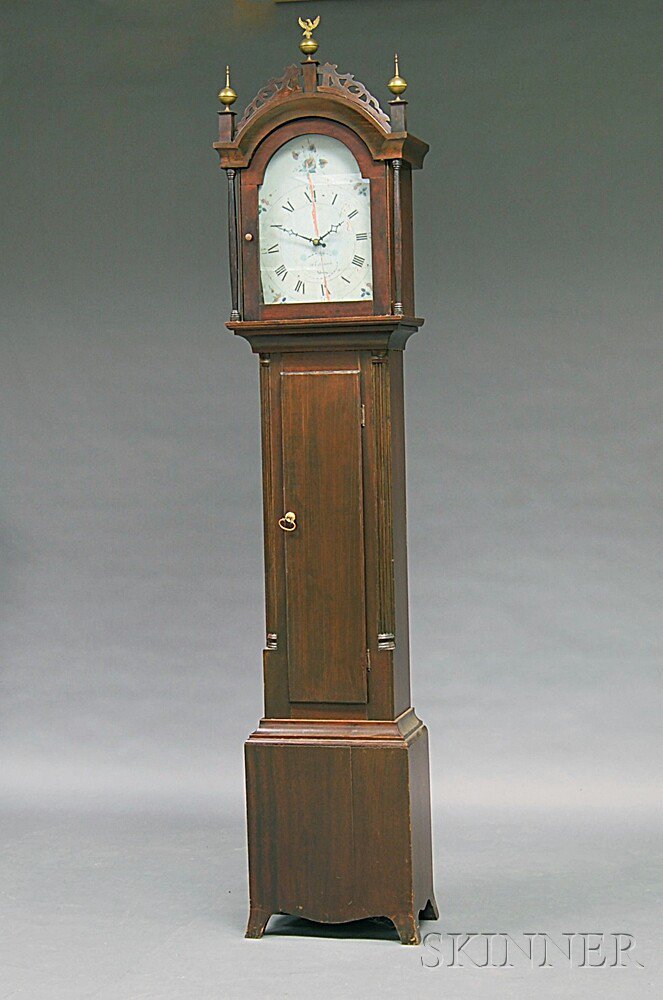 Appraisal: Abraham Edwards Mahogany Tall Clock Ashby Massachusetts late th early