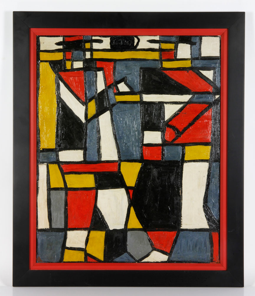 Appraisal: - Manner of Garc a Cubist Painting In the manner