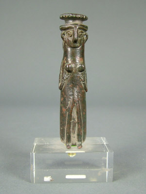 Appraisal: NOTE PROVENANCE ADDED A bronze stylised female standing figure of