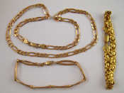 Appraisal: Two carat gold bracelets each approx cm and a carat