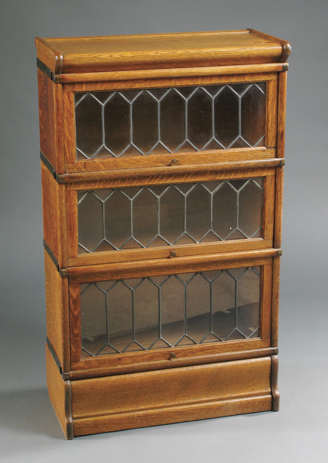 Appraisal: DIMINUTIVE STACKING OAK BOOKCASE attributed to the Globe-Wernicke Co Grand