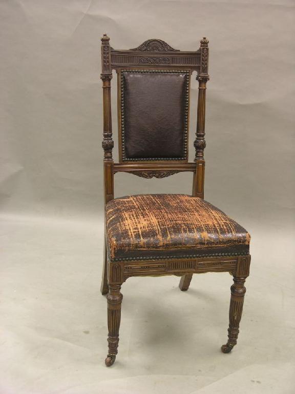 Appraisal: A set of four late Victorian mahogany dining chairs the