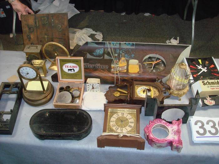 Appraisal: Large group of clocks parts pieces cases movements Estimate -