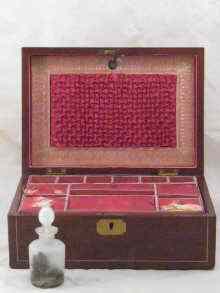 Appraisal: A Victorian mahogany jewellery box with brass stringing and mounts