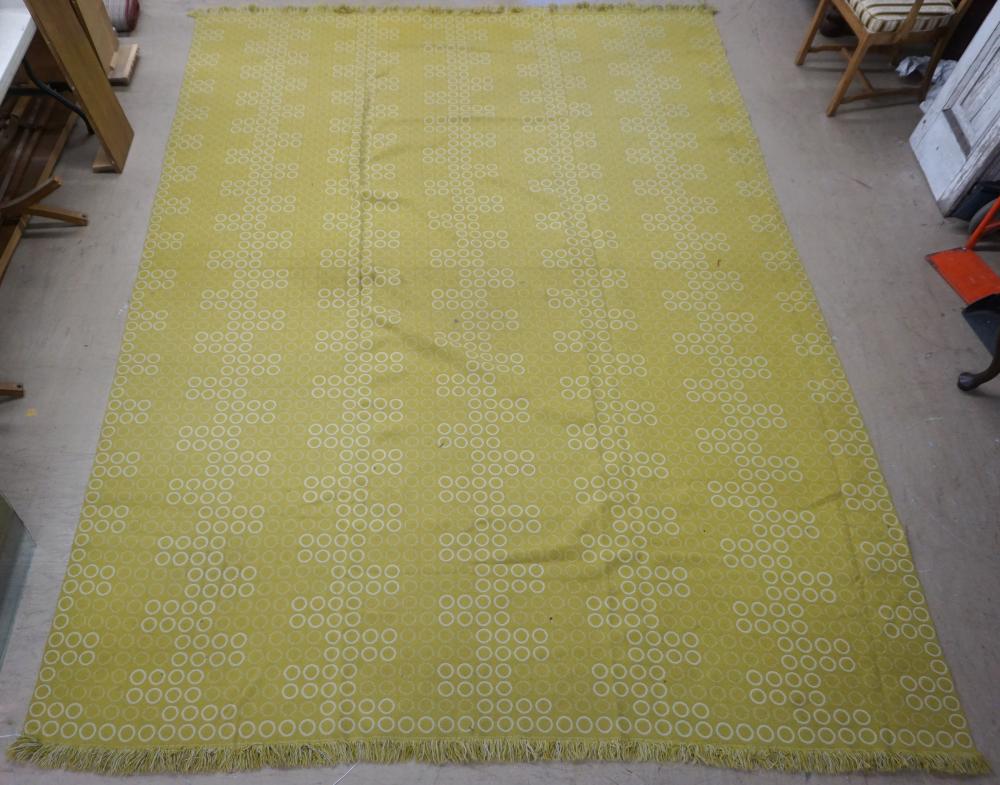 Appraisal: CONTEMPORARY GREEN FLAT WEAVE RUG FT IN X FT INContemporary