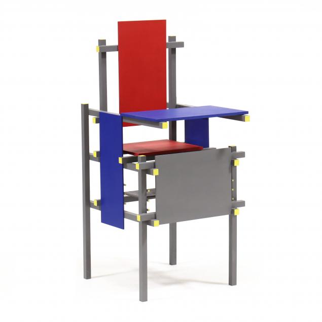 Appraisal: AFTER GERRIT RIETVELD HIGHCHAIR After the original for the Schelling