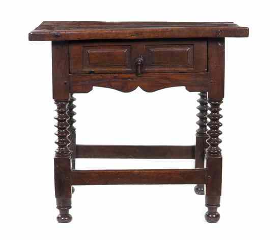 Appraisal: A Continental Walnut Occasional Table having a rectangular top over