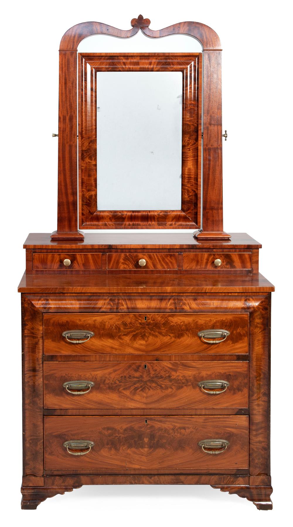 Appraisal: EMPIRE BUREAU WITH MIRROR CIRCA HEIGHT WIDTH DEPTH EMPIRE BUREAU