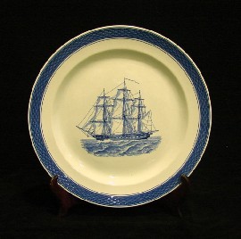 Appraisal: A Royal Copenhagen blue and white plate centrally decorated with