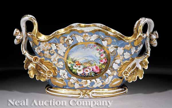 Appraisal: A Paris Porcelain Polychrome and Gilt-Decorated Centerpiece mid- th c