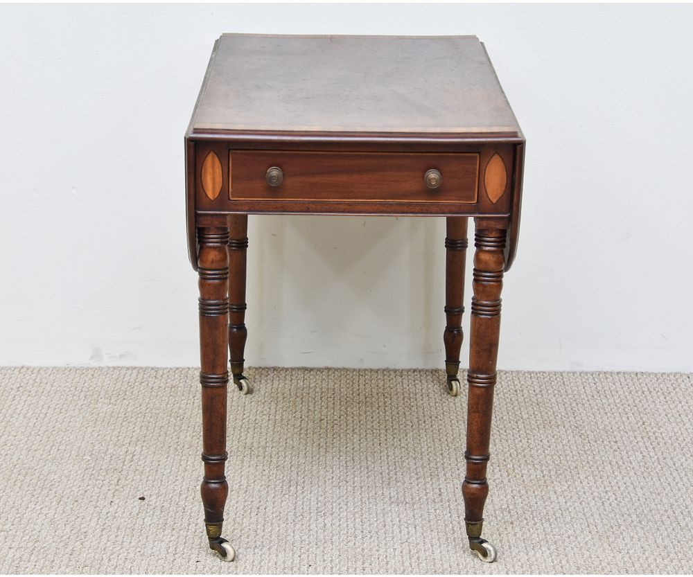 Appraisal: English Mahogany Pembroke Table English mahogany Pembroke table with banding