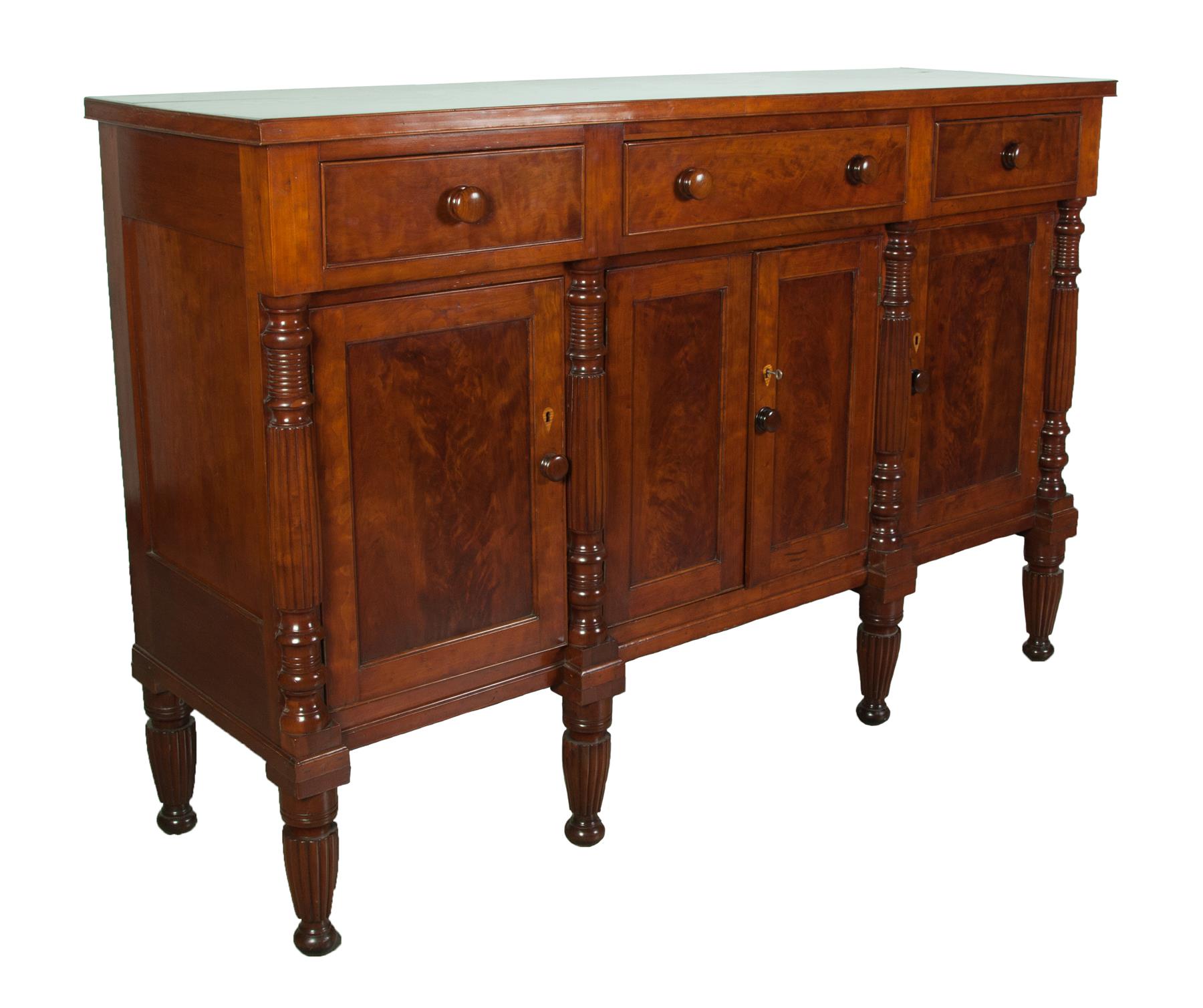 Appraisal: TRANSITIONAL SHERATON TO EMPIRE SIDEBOARD American st half- th century