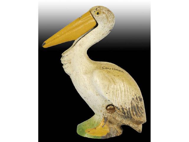 Appraisal: Cast Iron Pelican Still Bank Description Hubley made in the