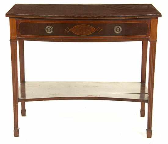 Appraisal: Regency style inlaid mahogany server late th century curved top