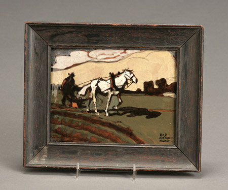 Appraisal: Dordtsche Kunstpotterij Enamel Decorated Earthenware Plaque First Quarter th Century