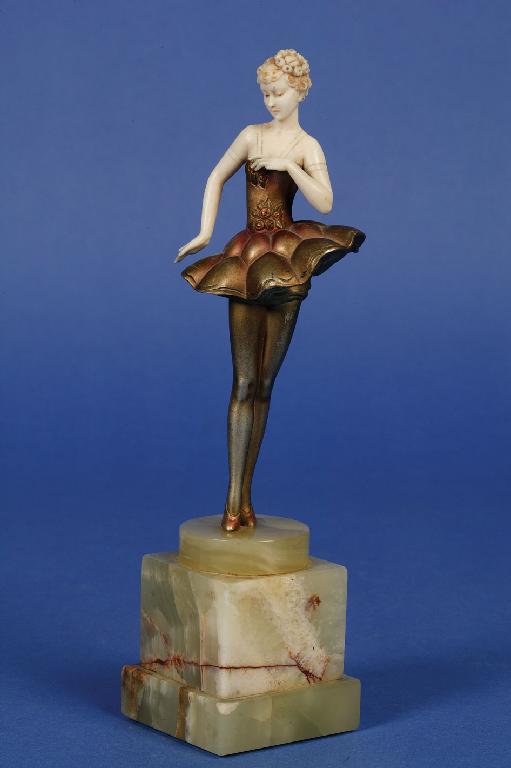 Appraisal: F PREISS A BRONZE AND IVORY FIGURE OF A BALLERINA