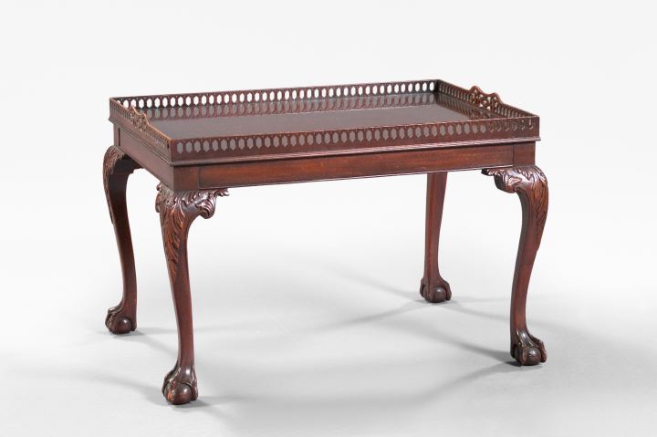 Appraisal: George III-Style Mahogany Cocktail Table in the Chippendale taste the