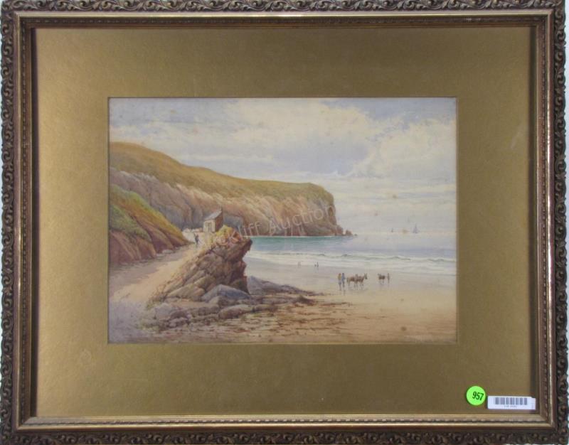 Appraisal: Unsigned th Century UK x WC European Ocean Cliffs Depicting