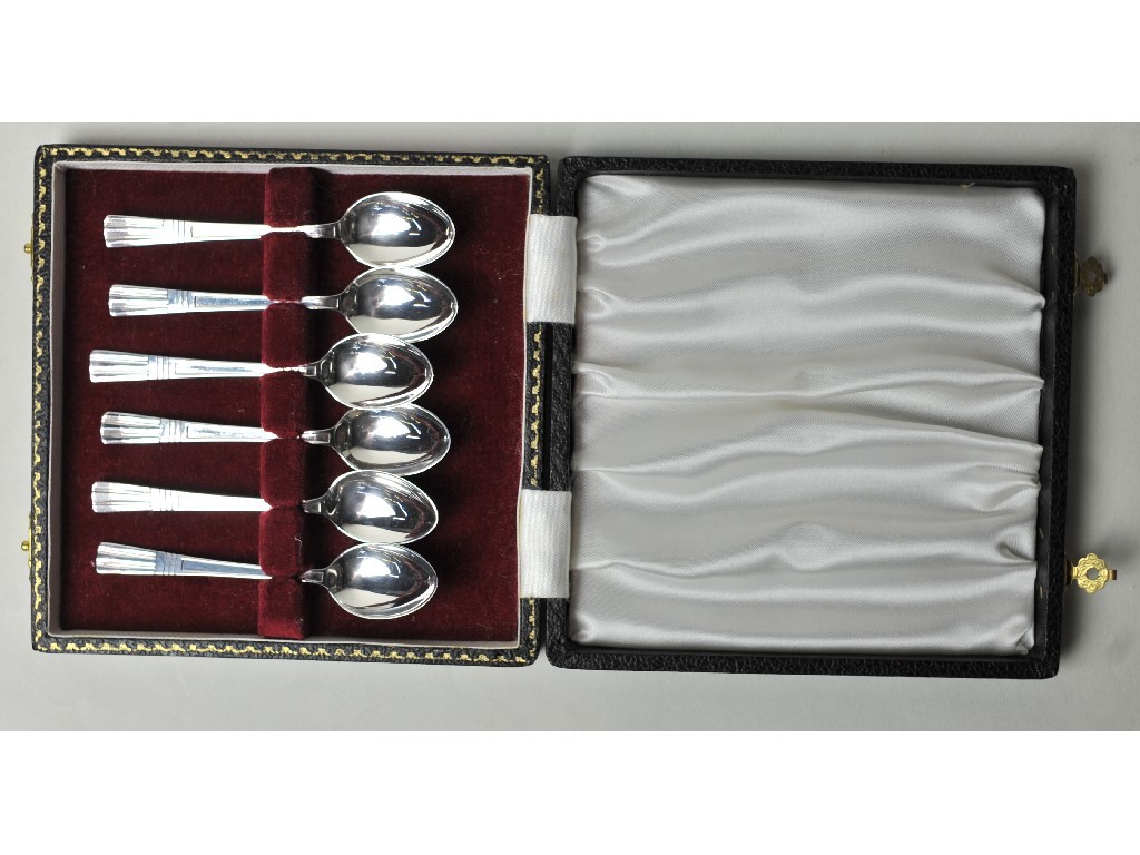 Appraisal: Cased set of six silver spoons Birmingham