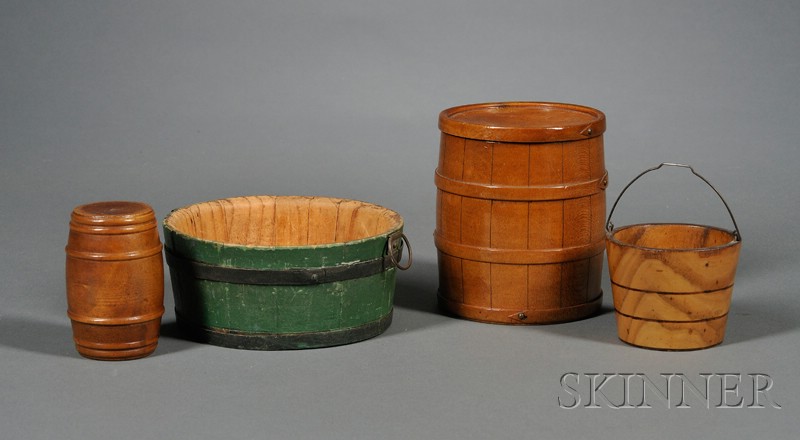 Appraisal: Four Miniature Wooden Items America late th to th century